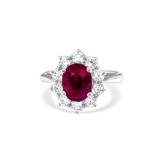 Anillo Roman Gioielli Mujer PRINCIPESSA in Oro blanco Rubino 2.98 Ct AN.RUB-J-3 - AN.RUB-J-3